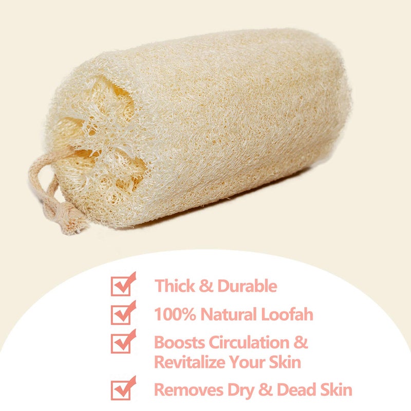 UCINNOVATE Natural Shower Loofah Eco-Friendly Egyptian Sponge, Large Exfoliating Shower Loofa Body Scrubbers Buff Away Dead Skin for Smoother, Loofah Back Scrubber Dry Brushing Body Brush Applicator - Image 5